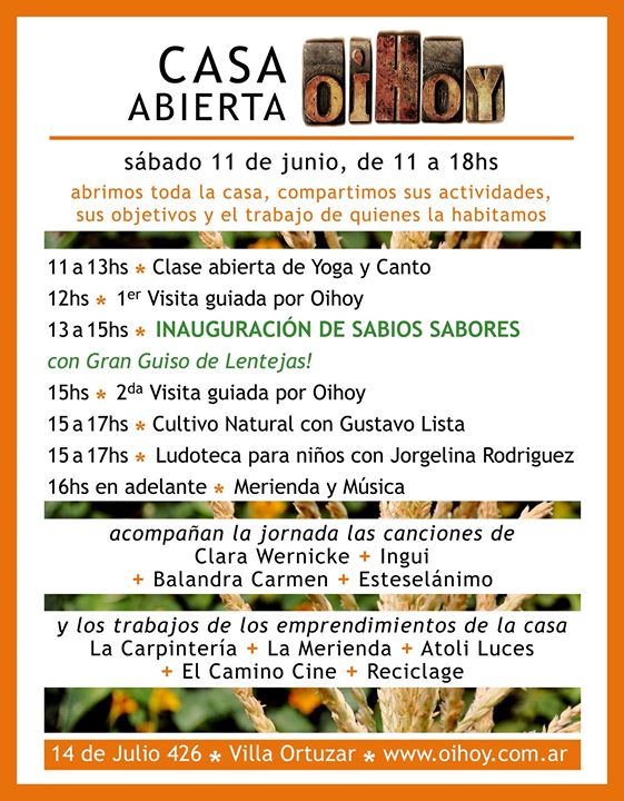 Oi Hoy Casa Abierta: expo, música, guiso de lentejas, ludoteca y clases gratuitas! 13 - OiHoy Casa Abierta